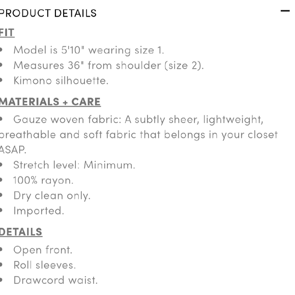 Torrid Gauze woven fabric tie waist kimono 4 - Picture 9 of 9